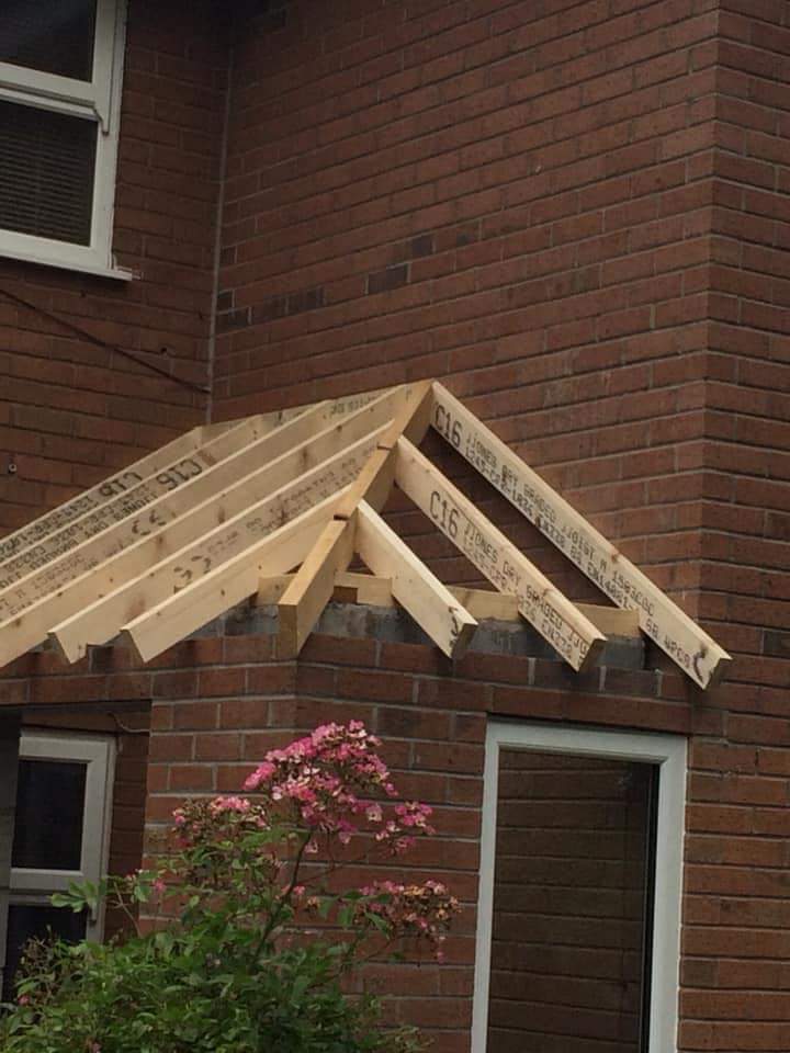 Porch roof carpentry
